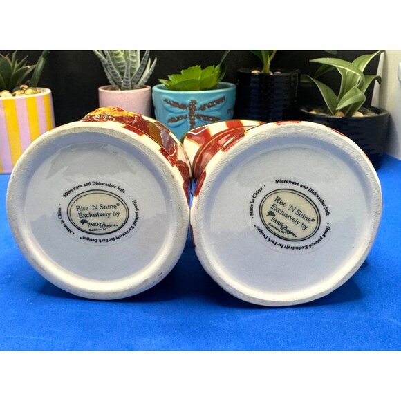 Park Designs Rise N Shine Ceramic Rooster Creamer & Sugar Bowl Set - AS IS - Picture 3 of 7